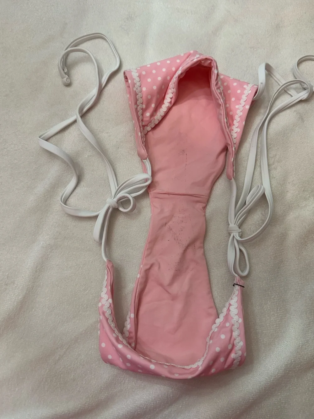 New! Frankies Bikinis Pink Mackenzie Cheeky String Bikini Bottom 38745